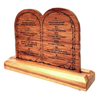 Wooden Ten Commandments with Stand